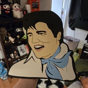 Elvis Presley Pop Art Collectible Mirror- Blue Scarf 1986 TM - RARE